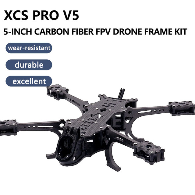 XCS PRO V5 5 Inch Lightweight Carbon Fiber for Compatible FPV Drone Frame Kit 5mm Arms Thickness Racing Quadcopter Frame for