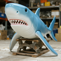 Grand requin blanc modèle animatronique Animal marin grandeur nature pour jeu intérieur parc d'aventure public utilisation du parc aquatique