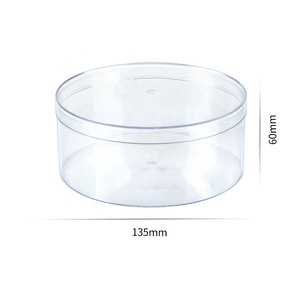Custom PS Transparent Round Hard Plastic Biscuit Container Box
