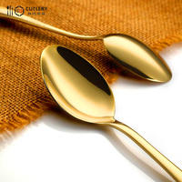 Ensemble de Couverts Personnalisé en Acier Inoxydable Or, avec Logo, pour Mariage (Cuillères, Fourchettes et Couteaux)