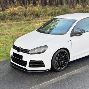 Amp-Z Volkswagen Golf Mk6 R Front Bumper Lip Splitter Piano Black Carbon Fiber Texture Matte Finish Tuning Style Car Body Kit - Product Image 2