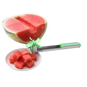 Watermelon Slicer Cutter Knife Windmill Watermelon Slicer Cutter Tongs Corer Fruit Melon Stainless Steel Tools