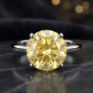 Bague Vintage en Moissanite Jaune 2 carats pour Femme, Or Massif 18K 14K, Argent 925, Sertie à Griffes, pour Fiançailles, Mariage, Fête - Product Image 3