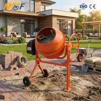 MHF Premium Mini Bétonnière Verticale de 70 à 280 Litres, Bétonnière à Deux Roues pour Bricolage et Travaux Extérieurs