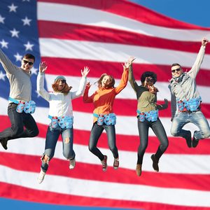 4 de <span class=keywords><strong>Julio</strong></span> Fanny <span class=keywords><strong>Pack</strong></span> America Flag Fanny Running Belt Riñonera con soporte para bebidas Accesorios para disfraces - Product Image 6