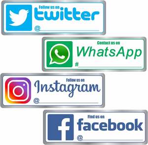 ติดตามเราบน Facebook สติ๊กเกอร์ Instagram เคลือบผิวไวนิลลามิเนตสำหรับติดผนังแล็ปท็อปหน้าร้านสื่อสังคม - Product Image 3