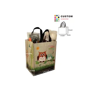 Huahao recyclé personnalisé non tissé avec votre propre logo sac en tissu pp sac non tissé avec poignée