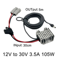 Convertisseur DC élévateur de tension 12V/24V vers 30V 3.5A pour Starlink Mini, étanche IP68, avec connecteur Anderson et options de câble de 1M/3M/5M/7M