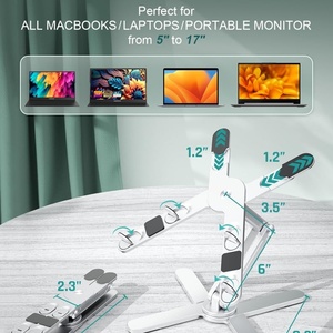 Yuwvo nhôm x có thể gập lại máy tính xách tay đứng 360 xoay Riser cho 13/17 inch <span class=keywords><strong>MacBook</strong></span> <span class=keywords><strong>Pro</strong></span> 32x8x6 cm Trọng lượng nhẹ và thuận tiện - Product Image 3