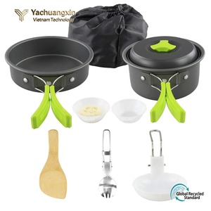 Poêle à frire portable ultralégère pour le camping, en alliage d'aluminium, durable, ensemble de cuisine d'extérieur, 3-4L, couvercle en acier inoxydable - Product Image 3