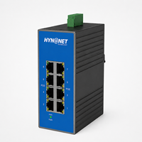 Switch PoE Industrial Hi-Net de 8 Puertos Gigabit Ethernet 10/100/1000Mbps RJ45 para Riel DIN, 12-57VDC, Amplio Rango de Temperatura