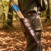 Porte-flèches vintage en cuir classique à suspendre à la taille, accessoires de tir à l'arc traditionnels pour la chasse en plein air pour hommes