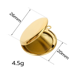 จี้สแตนเลสขัดเงาสูง รูปทรงกลม สำหรับใส่รูปภาพ สร้อยคอจี้รูปภาพ - Product Image 6