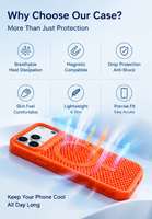 Coque de protection magnétique en nid d'abeille effet peau pour iPhone 18 Pro Max / 17, antichoc et respirante
