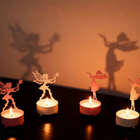 Support de bougie chauffe-plat en fer silhouette de fée et ange pour Pâques, décoration romantique pour la maison