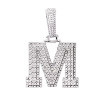 Vente en gros de lettres A-S Melee Mossanite Diamond HipHop Chain pour hommes femmes rappeur S925 Silver Letter HipHop Moissanite Pendant