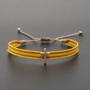 Tùy Chỉnh Thư Tên Handmade Hôn Hạnh Phúc Trái Tim Pha Lê Nepal Phong Cách Dệt Có Thể Điều Chỉnh Vải Vải Chéo Vòng Đeo Tay