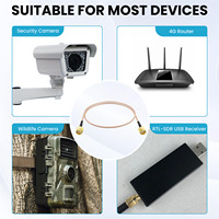 Assemblage coaxial RF SMA mâle à SMA mâle à angle droit RG178 câble RF 50cm 20in antenne WiFi RG1.37 câble RF câble d'extension