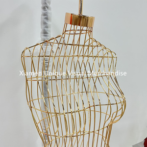 Maniquí de hierro de gama alta Torso femenino 3/4 cuerpo ajustable colgante Alambre de Metal maniquíes busto de oro personalizado para ropa interior Bikini pantalla - Product Image 4
