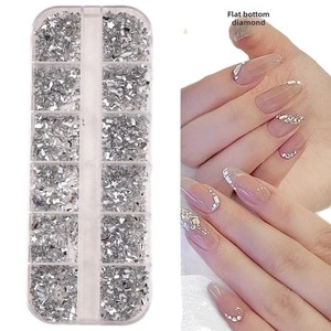 12 Grilles de Strass pour Ongles à Dos Plat, Couleurs Mixtes, Formes Variées (Cœur, Étoile), Pierres de Cristal, Décorations pour Manucure DIY et Fournitures de Salon - Product Image 6
