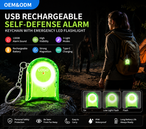 Alarma de Seguridad Personal Reflectante de 130dB, Resistente al Agua IP44 para Exteriores, Recargable, Magnética, con Linterna LED de Autodefensa y <span class=keywords><strong>Alerta</strong></span> de Emergencia - Product Image 1