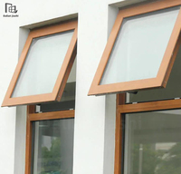 Fenêtre à guillotine en aluminium à double vitrage avec remontoir à chaîne, vitrage supérieur fixe, design moderne, pour salle de bain, certifiée Energy Star