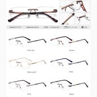 Nouvelles lunettes sans monture pour hommes, monture carrée classique, sans correction, style décontracté