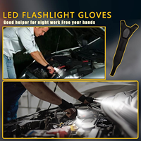 Gants LED rechargeables par USB, respirants, sans doigts, pour la pêche, la réparation, le camping, la course nocturne, la sécurité