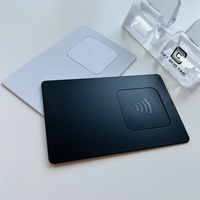 Carte de visite professionnelle en métal NFC en acier inoxydable avec code QR, carte hybride intelligente RFID NFC en métal