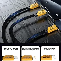 Câble de charge rapide 3 en 2 240W pour chargeur Micro USB Type C, câble de chargeur multi USB 1,2 m, câble de chargeur multi ports pour iPhone Huawei