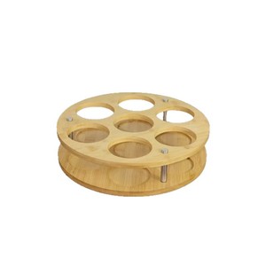 Estante Giratorio de Madera para Almacenamiento, Soporte Redondo para Condimentos de Escritorio, Plataforma Giratoria de 360 Grados, Color Madera Natural, Soporte de Exhibición Multiusos - Product Image 1