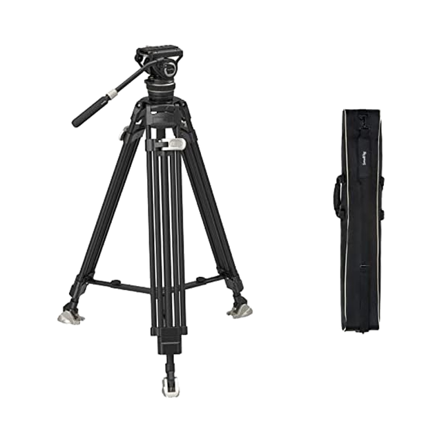 For SmallRig AD-100 FreeBlazer 78\" Video Heavy-Duty Carbon Fiber Tripod 360° Fluid Head Dual-Mode Quick-Release Plate One-Step
