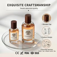 Flacon de parfum en verre transparent à sertir, 50 ml, 100 ml, vide, avec bouchon en bois naturel – Qualité usine