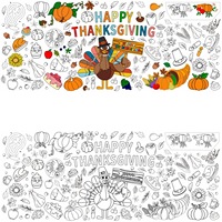 Nappe géante en papier 76x183cm à thème Thanksgiving pour coloriage DIY, jetable, vente en gros