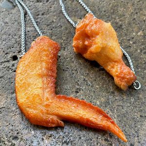 สร้อยคอรูปอาหารจำลอง ของขวัญขายส่ง สร้อยคอไก่ทอดสามมิติสุดสร้างสรรค์ สำหรับผู้หญิงและผู้ชาย - Product Image 2