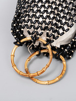 Sac à main femme perles en bois fait à la main plage vacances sac de paille évider bambou poignée femmes sacs à main