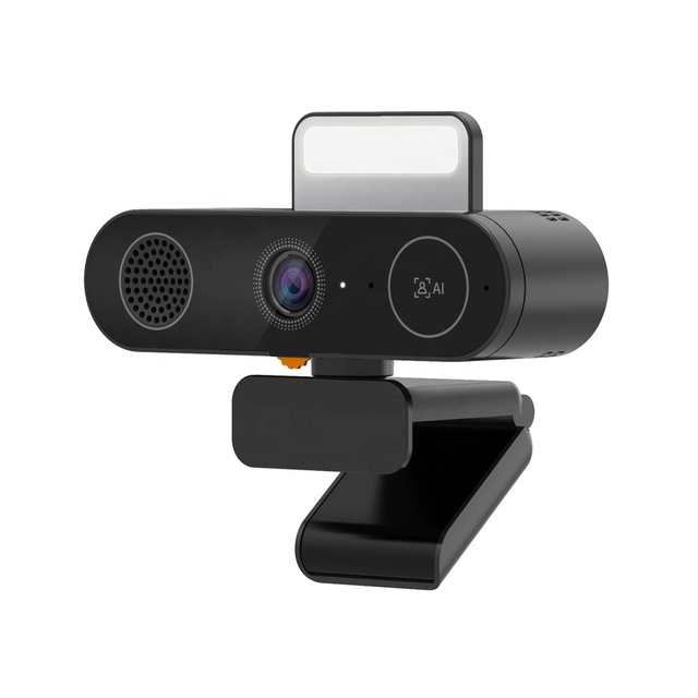 Best Price All in One USB Webcam 2K Auto-Framing PC Computer Web Camera with Microphone and Speaker Ring Light