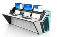 Station de travail modulaire de console de salle de commande industrielle de gestion de sécurité pour le centre d'opérations de réseau et le centre de commande