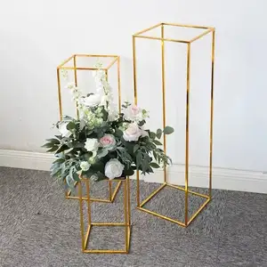 Wedding Indoor Iron Shelf Holder Metal Tall Gold Display Designs Planter Pot Plant Flower Stand