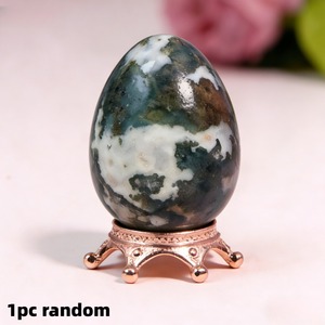 Venta al por mayor de piedras de ágata musgosa natural pulida de alta calidad, cristal energético en forma de huevo, tendencia de moda, embalaje seguro para regalos. - Product Image 2