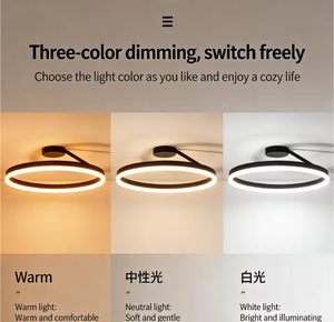 Lámpara de Techo Circular LED Moderna y Minimalista, Perfecta para Dormitorio, Comedor y Balcón, Elegante y Estilosa Luminaria Interior - Product Image 4