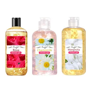 Gel de bain avec des pétales naturelles, 1 pièce, soins pour la peau, éclairant la douche, Rose organique, blanchiment, gommage, parfum de fleur
