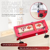 Alat Pencari Lubang Engsel Pintu dari Aluminium Alloy, Jig Router Engsel 2-in-1, Alat Pertukangan Pembuka Lubang Posisi Engsel