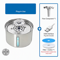 Fontaine à eau pour animaux de compagnie en acier inoxydable 304, design élégant, capacité 3L, silencieuse, distributeur d'eau intelligent pour chats et chiens