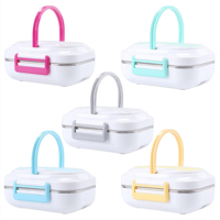 Boîte à lunch en acier inoxydable à chauffage électrique 60W avec 3 séparateurs 1.0L chauffe-aliments couvercle en plastique à usage de bureau
