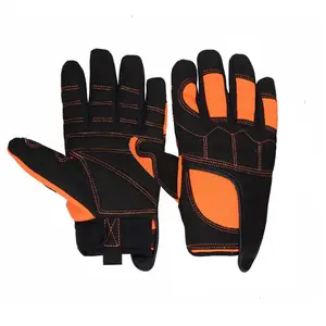 PRI Livestock Hi Vis Orange Synthetic Leather Thin Tactical Mechanical Work Protective Anti Slip Gloves