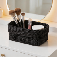 Panier de rangement en polyester tissé à la main, pour la cuisine, à suspendre au mur, pour la table de chevet