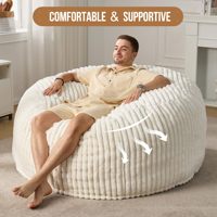 Grand fauteuil paresseux géant et moelleux, pouf sac de rangement, avec logo personnalisé, rembourrage inclus et housse lavable pour adultes