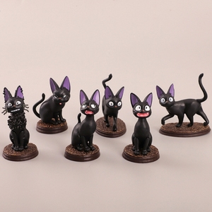 Lot de 6 figurines Jiji le chat de Kiki's Delivery Service pour micro-paysages, décorations de jardins et pots, jouets et poupées en gros - Product Image 2
