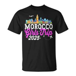 T-shirt pour voyage en filles au Maroc, vacances d'été 2025, enterrement de vie de jeune fille - Product Image 1